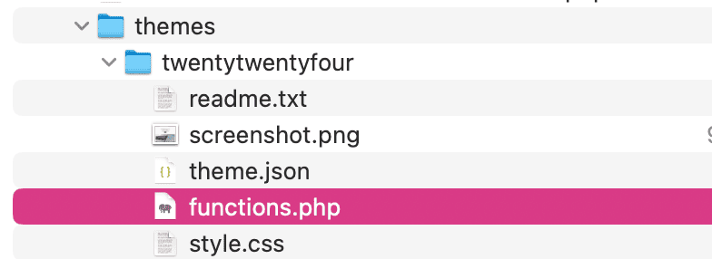 Find funtions.php file